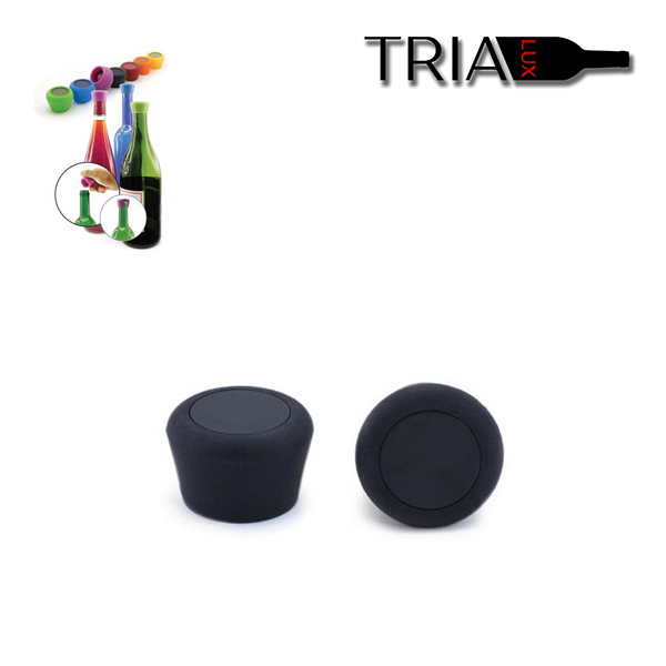 Silicon Wine Stopper Black