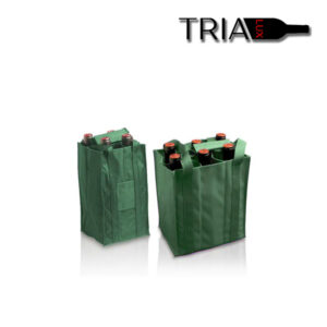 Green foldable wine bag